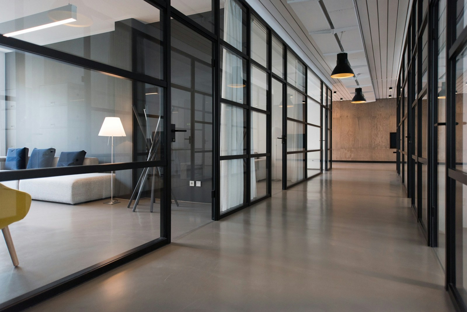 PropertyForge AI studio workspace in evening light at Mainland Street, Vancouver
